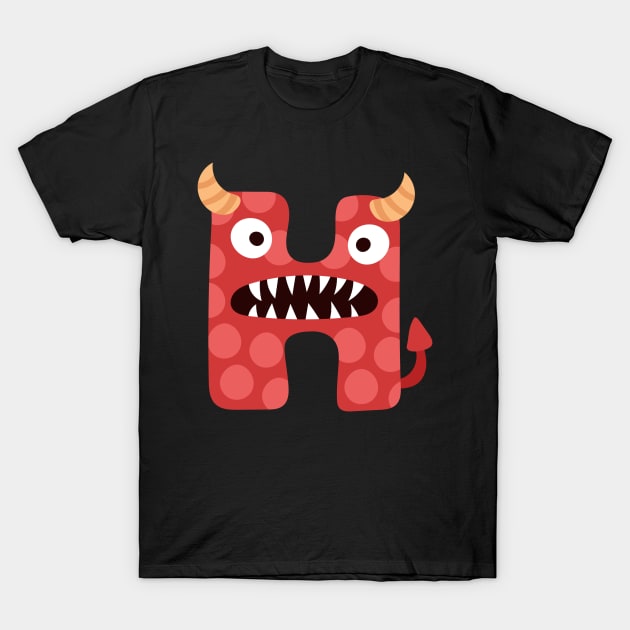 Letter  H - Monster Halloween Alphabet T-Shirt by giftideas